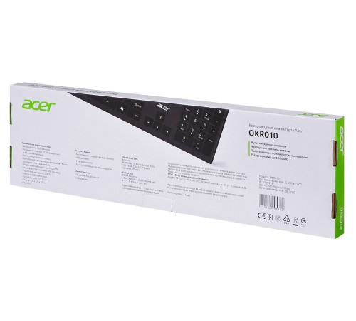 Клавиатура Acer OKR010 черный USB беспроводная slim Multimedia