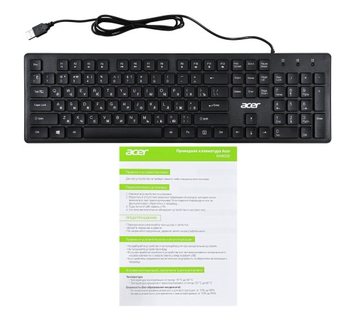 Клавиатура Acer OKW020 черный USB slim