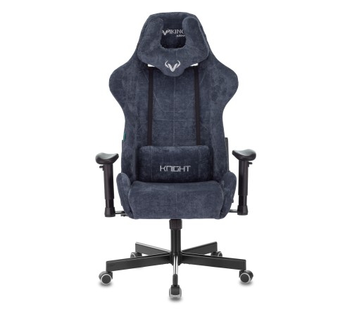 Кресло игровое Бюрократ VIKING KNIGHT Fabric синий Light-27 с подголов. крестовина металл