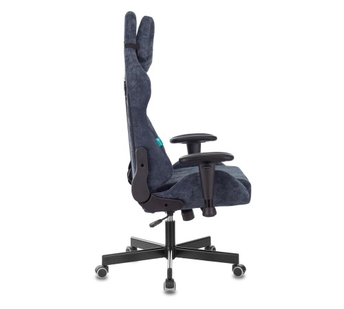 Кресло игровое Бюрократ VIKING KNIGHT Fabric синий Light-27 с подголов. крестовина металл
