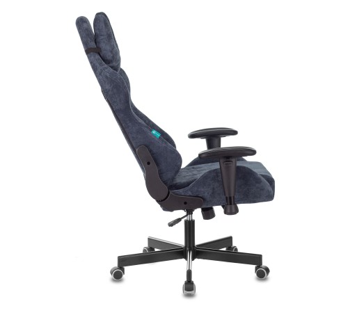 Кресло игровое Бюрократ VIKING KNIGHT Fabric синий Light-27 с подголов. крестовина металл