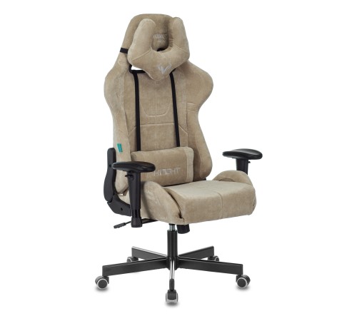 Кресло игровое Бюрократ VIKING KNIGHT Fabric песочный Light-21 с подголов. крестовина металл