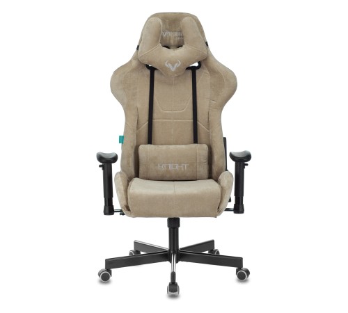 Кресло игровое Бюрократ VIKING KNIGHT Fabric песочный Light-21 с подголов. крестовина металл