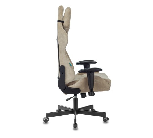 Кресло игровое Бюрократ VIKING KNIGHT Fabric песочный Light-21 с подголов. крестовина металл