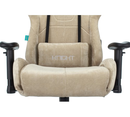 Кресло игровое Бюрократ VIKING KNIGHT Fabric песочный Light-21 с подголов. крестовина металл