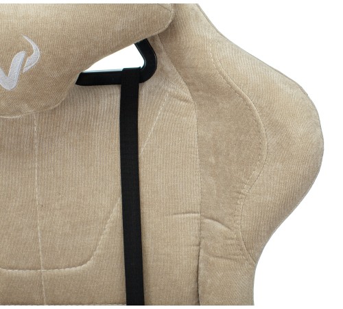 Кресло игровое Бюрократ VIKING KNIGHT Fabric песочный Light-21 с подголов. крестовина металл