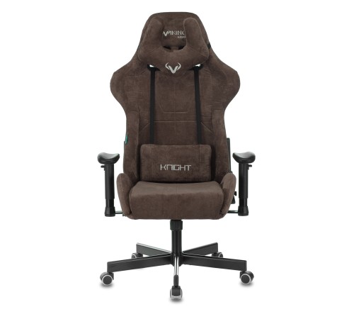 Кресло игровое Бюрократ VIKING KNIGHT Fabric темно-коричневый Light-10 с подголов. крестовина металл
