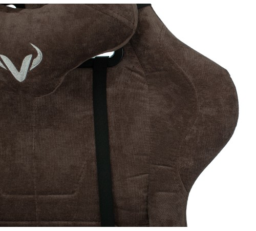Кресло игровое Бюрократ VIKING KNIGHT Fabric темно-коричневый Light-10 с подголов. крестовина металл