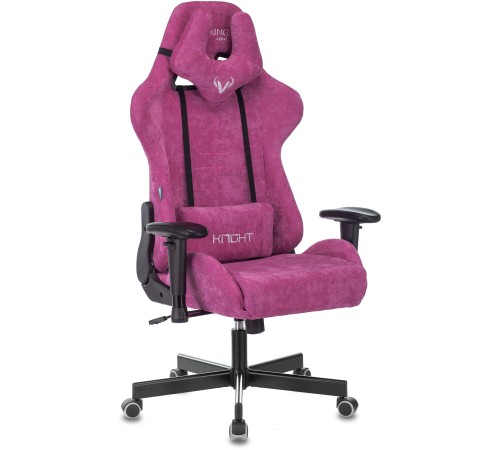 Кресло игровое Бюрократ VIKING KNIGHT Fabric малиновый Light-15 с подголов. крестовина металл