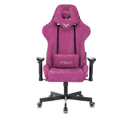 Кресло игровое Бюрократ VIKING KNIGHT Fabric малиновый Light-15 с подголов. крестовина металл