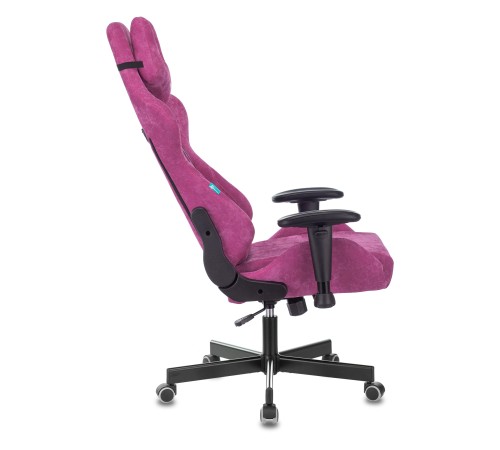 Кресло игровое Бюрократ VIKING KNIGHT Fabric малиновый Light-15 с подголов. крестовина металл