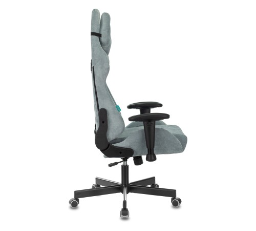 Кресло игровое Бюрократ VIKING KNIGHT Fabric серо-голубой Light-28 с подголов. крестовина металл