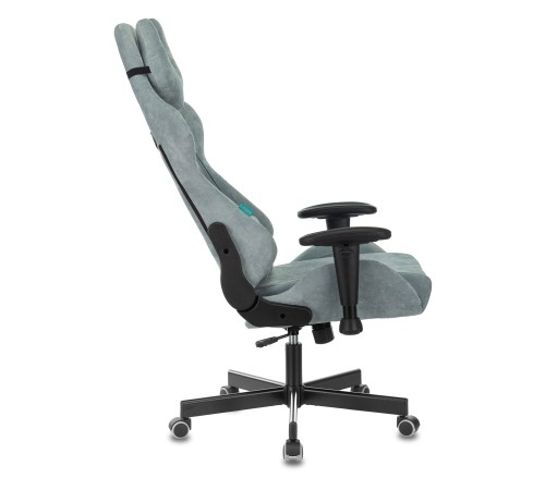 Кресло игровое Бюрократ VIKING KNIGHT Fabric серо-голубой Light-28 с подголов. крестовина металл