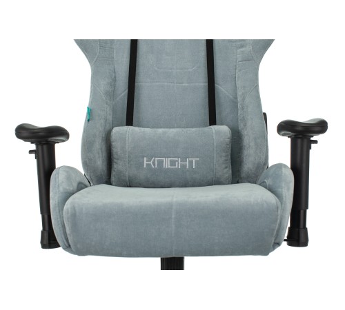 Кресло игровое Бюрократ VIKING KNIGHT Fabric серо-голубой Light-28 с подголов. крестовина металл