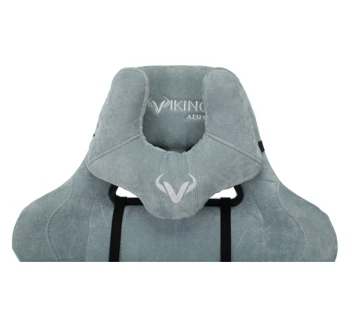 Кресло игровое Бюрократ VIKING KNIGHT Fabric серо-голубой Light-28 с подголов. крестовина металл