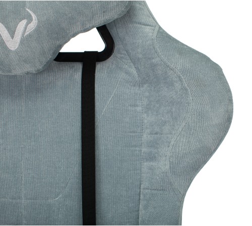 Кресло игровое Бюрократ VIKING KNIGHT Fabric серо-голубой Light-28 с подголов. крестовина металл