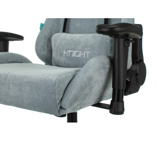 Кресло игровое Бюрократ VIKING KNIGHT Fabric серо-голубой Light-28 с подголов. крестовина металл