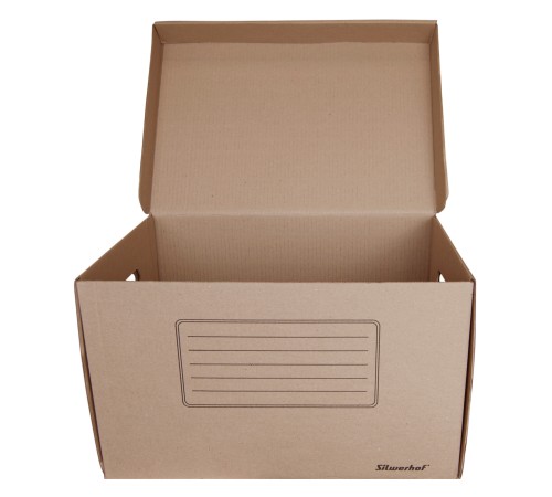 Короб архивный откидная крышка Silwerhof ОК-18 микрогофрокартон 480x325x295мм коричневый