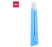 Нож канцелярский Deli E2038BLUE 80мм шир.лез.9мм синий блистер