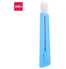 Нож канцелярский Deli E2038BLUE 80мм шир.лез.9мм синий блистер