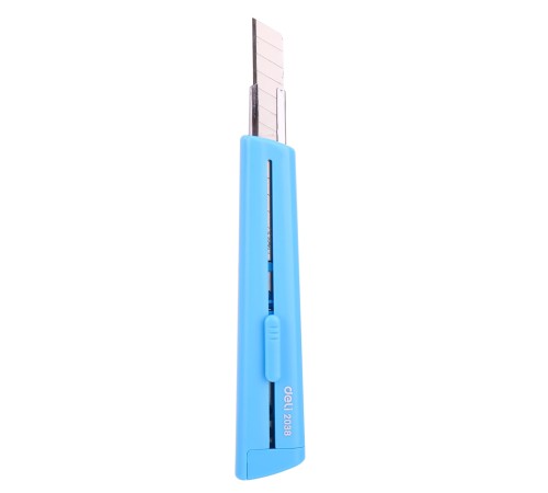 Нож канцелярский Deli E2038BLUE 80мм шир.лез.9мм синий блистер Нож канцелярский Deli E2038BLUE 80мм шир.лез.9мм синий блистер