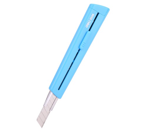 Нож канцелярский Deli E2038BLUE 80мм шир.лез.9мм синий блистер Нож канцелярский Deli E2038BLUE 80мм шир.лез.9мм синий блистер