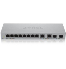 Коммутатор Мультигигабитный Smart L2 коммутатор Zyxel XGS1210-12, 8xGE, 2x1/2,5GE, 2xSFP+, настольный, бесшумный (XGS1210-12-ZZ0102F)