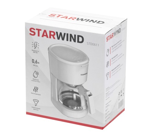 Кофеварка капельная Starwind STD0611 600Вт белый Кофеварка капельная Starwind STD0611 600Вт белый