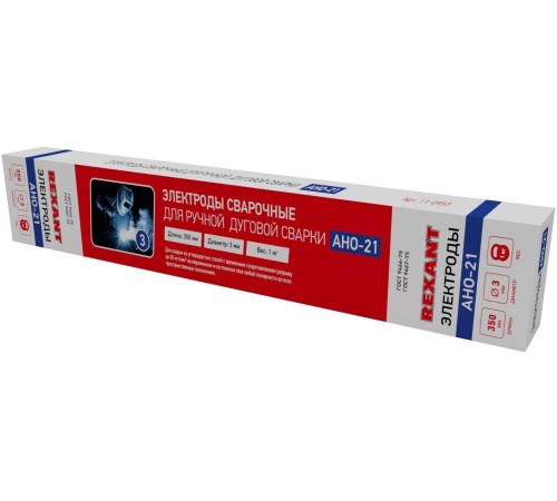 Электроды Rexant АНО-21 D3мм L350мм 1000гр (11-0957)