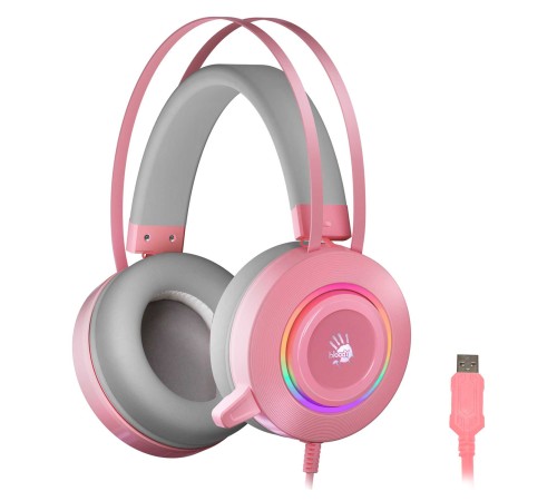 Наушники с микрофоном A4Tech Bloody G521 розовый 2.3м мониторные USB оголовье (G521 ( PINK )) Наушники с микрофоном A4Tech Bloody G521 розовый 2.3м мониторные USB оголовье (G521 ( PINK ))