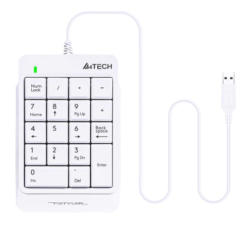 Числовой блок A4Tech Fstyler FK13P белый USB slim для ноутбука Числовой блок A4Tech Fstyler FK13P белый USB slim для ноутбука
