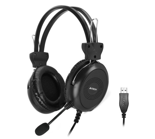 Наушники с микрофоном A4Tech HU-30 черный 2м накладные USB оголовье Наушники с микрофоном A4Tech HU-30 черный 2м накладные USB оголовье