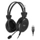 Наушники с микрофоном A4Tech HU-30 черный 2м накладные USB оголовье