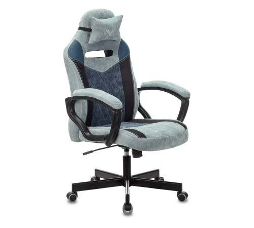 Кресло игровое Бюрократ VIKING 6 KNIGHT Fabric синий с подголов. крестовина металл