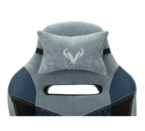 Кресло игровое Бюрократ VIKING 6 KNIGHT Fabric синий с подголов. крестовина металл