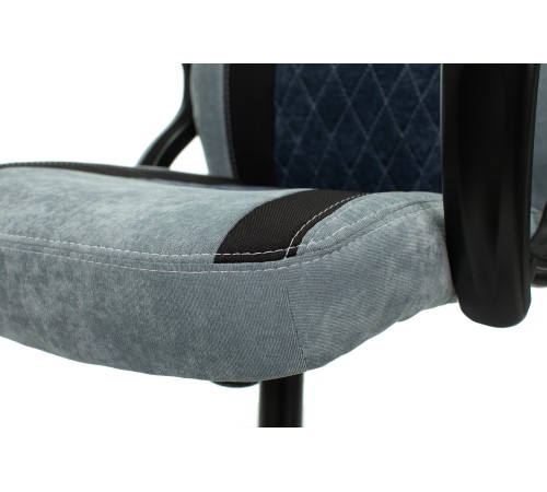 Кресло игровое Бюрократ VIKING 6 KNIGHT Fabric синий с подголов. крестовина металл