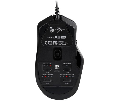 Мышь A4Tech Bloody X5 Max черный оптическая (10000dpi) USB (9but) Мышь A4Tech Bloody X5 Max черный оптическая (10000dpi) USB (9but)