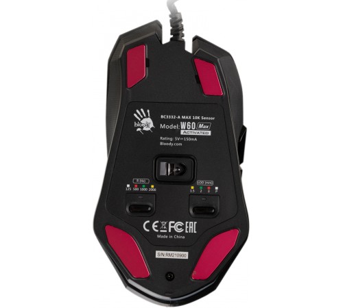 Мышь A4Tech Bloody W60 Max черный оптическая (10000dpi) USB (7but) Мышь A4Tech Bloody W60 Max черный оптическая (10000dpi) USB (7but)