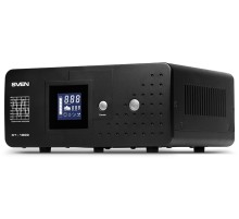 ИБП SVEN RT-1000, линейно-интерактивный непрерывного действия с длительным временем резервирования, автоматический стабилизатор напряжения, 600Вт, 1000Ва, 2 евророзетки, аккумуляторные батареи в комплект не входят, 300мм x 270мм x 140мм, 9.9 кг SVEN RT-10