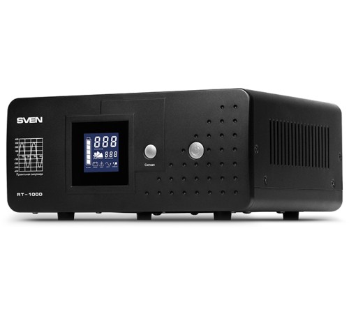 ИБП SVEN RT-1000, линейно-интерактивный непрерывного действия с длительным временем резервирования, автоматический стабилизатор напряжения, 600Вт, 1000Ва, 2 евророзетки, аккумуляторные батареи в комплект не входят, 300мм x 270мм x 140мм, 9.9 кг SVEN RT-10 ИБП SVEN RT-1000, линейно-интерактивный непрерывного действия с длительным временем резервирования, автоматический стабилизатор напряжения, 600Вт, 1000Ва, 2 евророзетки, аккумуляторные батареи в комплект не входят, 300мм x 270мм x 140мм, 9.9 кг SVEN RT-10