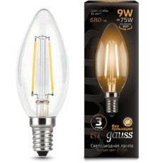 Лампа светодиодная Gauss Filament 9Вт цок.:E14 свеча 220B 2700K св.свеч.бел.теп. С35 (упак.:1шт) (103801109)