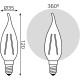 Лампа светодиодная Gauss Filament 7Вт цок.:E14 свеча 220B 2700K св.свеч.бел.теп. CF35 (упак.:1шт) (104801107)