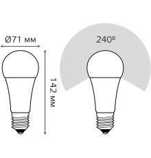 Лампа светодиодная Gauss Globe Elementary 30Вт цок.:E27 груша 220B 4100K св.свеч.бел.ней. А67 (упак.:1шт) (73229)