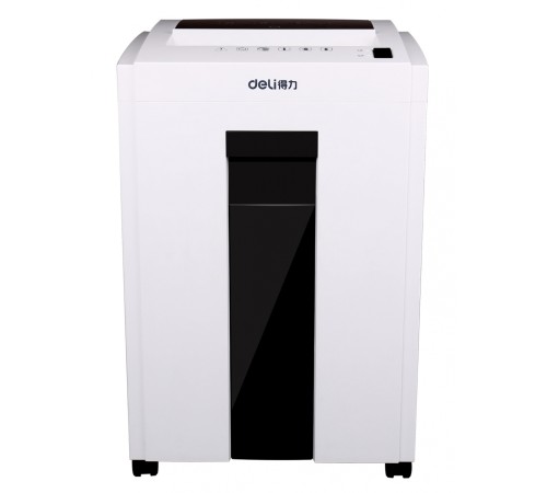 Шредер Deli 9953 белый (секр.P-5)/фрагменты/8лист./23лтр./скрепки/скобы/пл.карты/CD