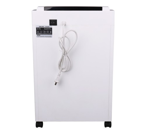 Шредер Deli 9953 белый (секр.P-5)/фрагменты/8лист./23лтр./скрепки/скобы/пл.карты/CD