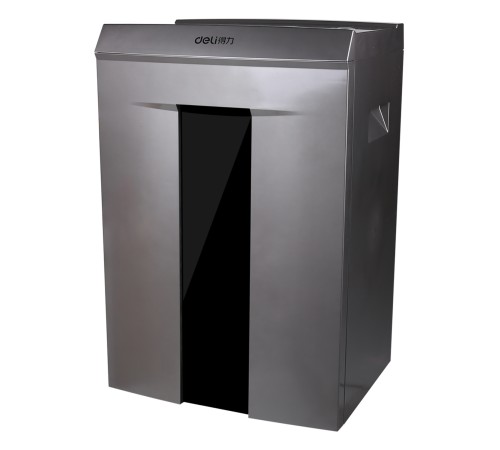 Шредер Deli 9907 серебристый с автоподачей (секр.P-4)/фрагменты/8лист./20лтр./скрепки/скобы/пл.карты/CD