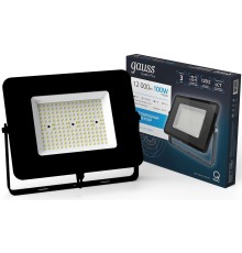 Прожектор уличный Gauss Qplus 613511100 светодиодный 100Вт корп.алюм.черный