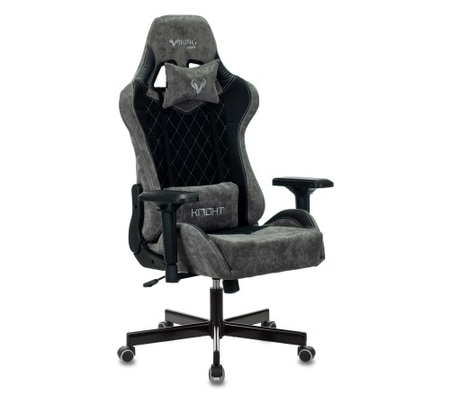Кресло игровое Бюрократ VIKING 7 KNIGHT Fabric черный текстиль/эко.кожа с подголов. крестовина металл