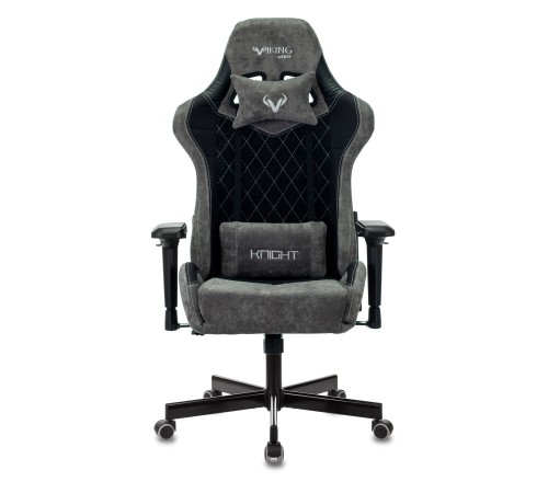 Кресло игровое Бюрократ VIKING 7 KNIGHT Fabric черный текстиль/эко.кожа с подголов. крестовина металл
