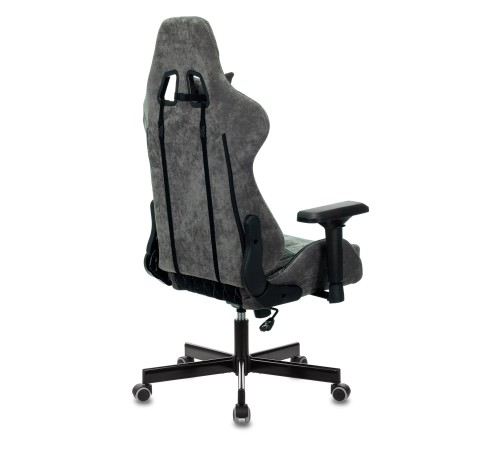 Кресло игровое Бюрократ VIKING 7 KNIGHT Fabric черный текстиль/эко.кожа с подголов. крестовина металл